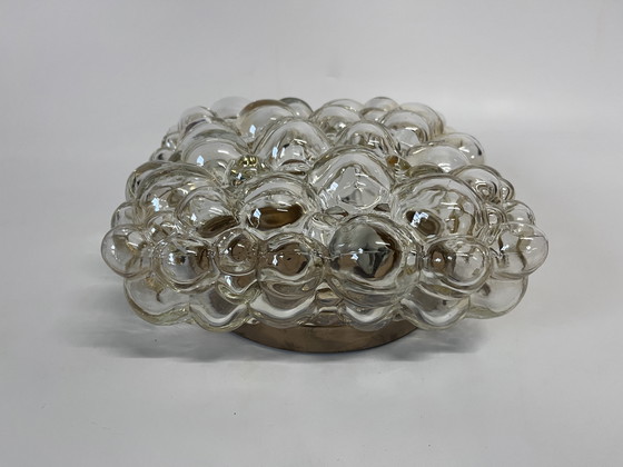 Image 1 of Vintage Helena Tynell Ceiling/Wall Lamp Amber Gold Bubble Glass Mid - Century