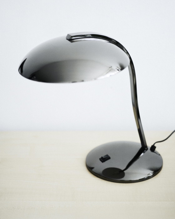 Veneta Lumi Vintage Table/Desk Lamp - Glossy Black Metal / Space Age - 1970s/1980s (photo 4 of 5)