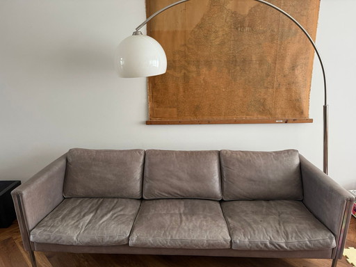 1x Artifort Model 422/3 Sofa by Pierre Paulin Die Artifort, 1960s Leather and Steel
