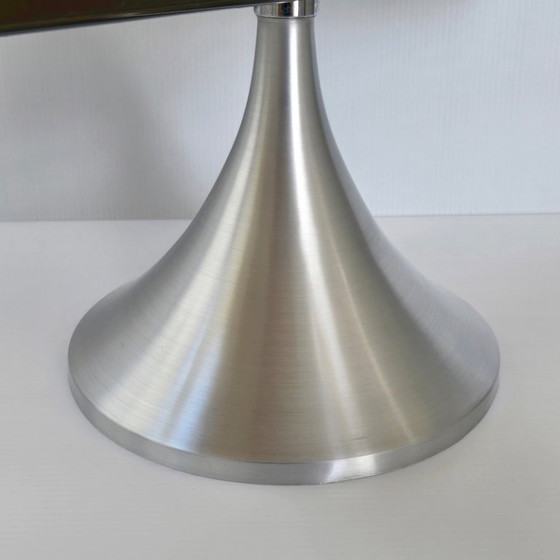 Image 1 of PORTE-REVUES VINTAGE 1970 EN ACIER BROSSE & PLEXIGLAS 70S SPACE AGE POP 1970S