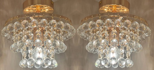 2x Gemerkte Swarovski Strass Kristallen Plafoniere Hanglamp