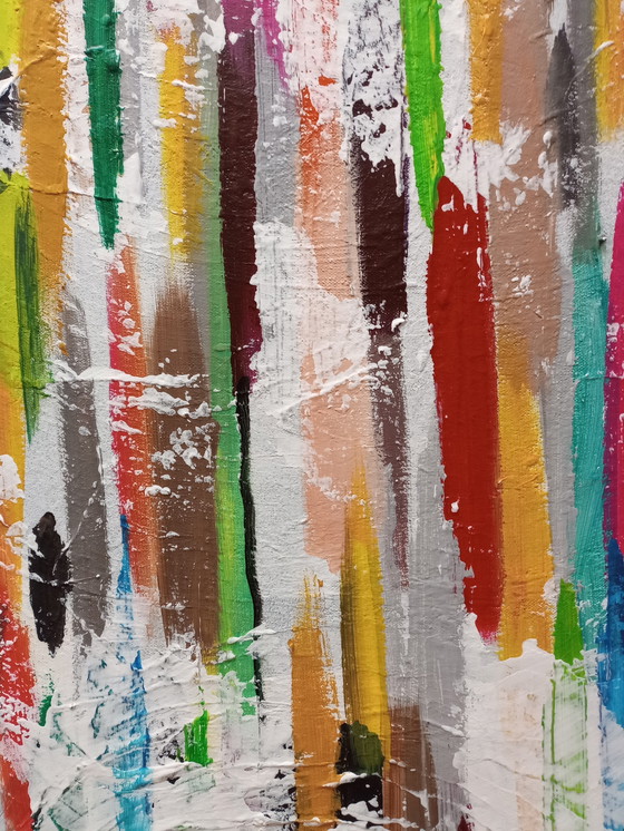 Image 1 of T. van Steenbergen "Stripes" 100 x 100 cm