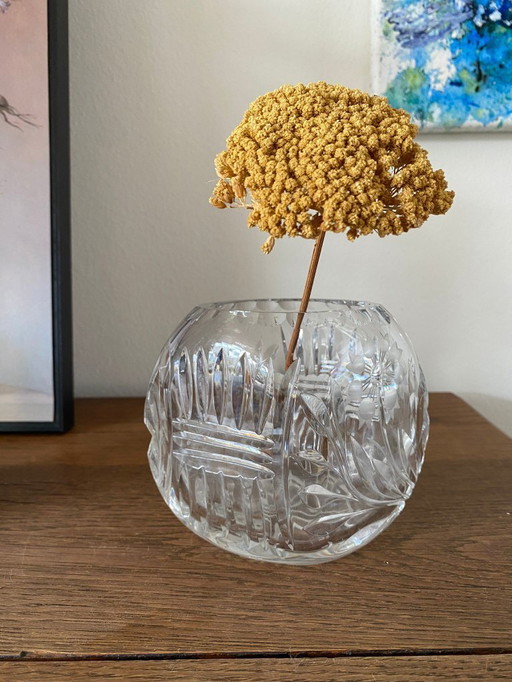 Vintage-Vase aus Kristall in Rautenform