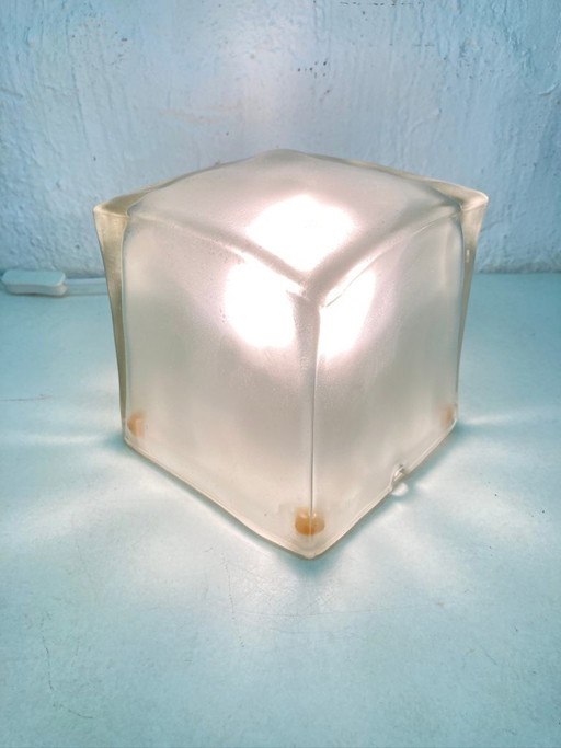 Lampada a sospensione Iviken a forma di cubetto di ghiaccio in vetro, design anni '90 di Ikea.