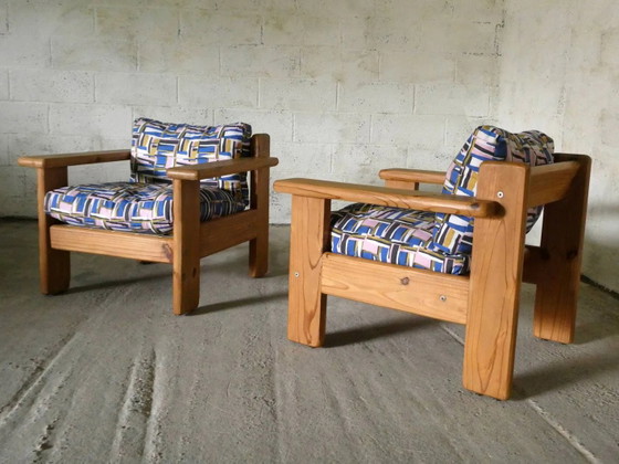 coppia di poltrone in pino, 1970 – Legno, Brutalist (photo 8 of 8)
