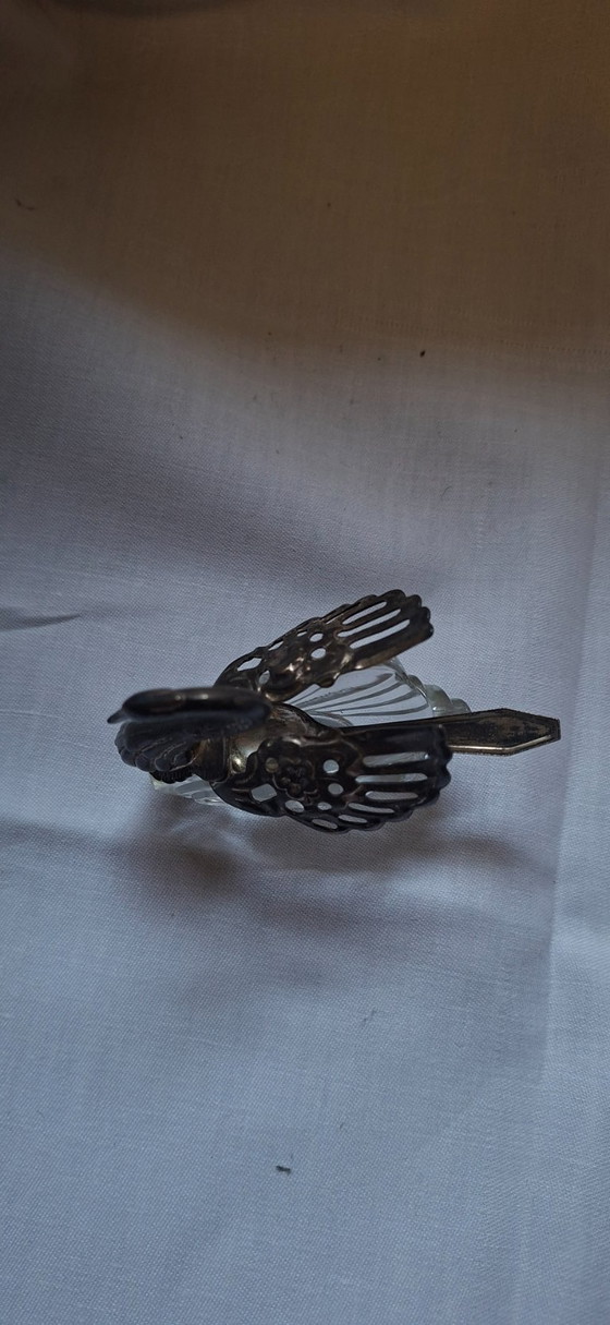 Saliera a forma di cigno con cucchiaio, stile metà secolo. – Accessori da tavola, Glass, Metal (photo 5 of 7)