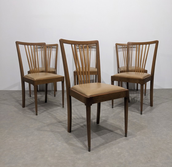 Image 1 of Set van zes stoelen, 50S.  