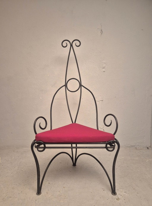 90's neo-barokke smeedijzeren troon