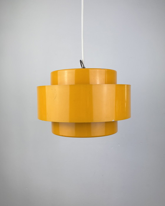Image 1 of Space Age Ceiling Lamp, Fog & Mørup, 1960s Yellow, Denmark, Minimalistic Design, Retro-Futuristic Lamp, Sputnik Design Jo Hammer