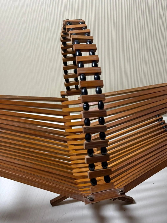Ciotola per frutta vintage in legno degli anni '60, Design Mid-Century, Ciotole, Bambù, Marrone, Scandinavian (foto 6 di 9)