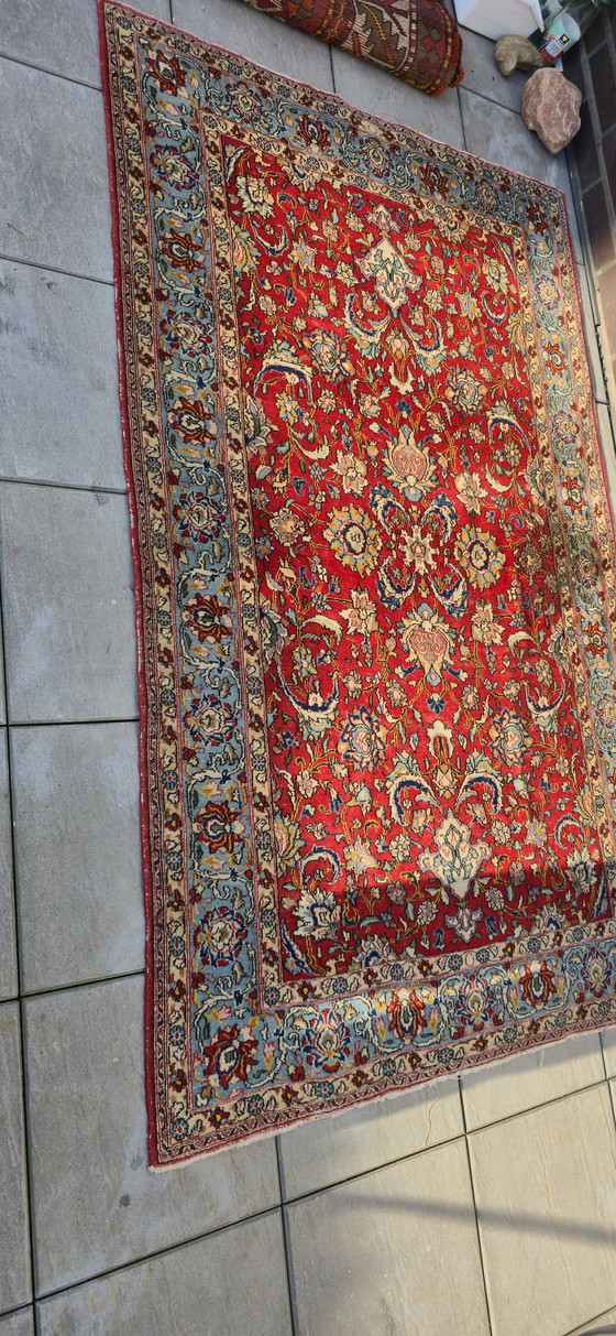 Image 1 of Antiek zijden tapijt Ghom Perzisch tapijt 210x135cm handgeknoopt