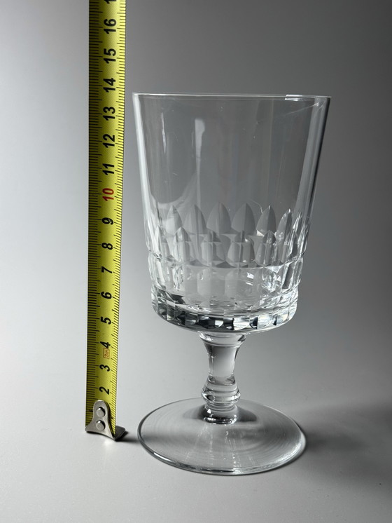 Image 1 of Set di 6 grandi bicchieri da vino in cristallo tagliato a mano – De Rupel, Boom – Art Déco, anni '30