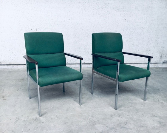 Image 1 of Midcentury Modern Design Pair of Office Arm Chairs by Brune, Germany 1960's