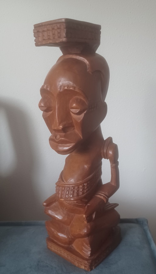 Statua Ndop Repubblica Democratica del Congo, intagliata in legno, Africa – decoratieve objecten, Wood (photo 2 of 7)