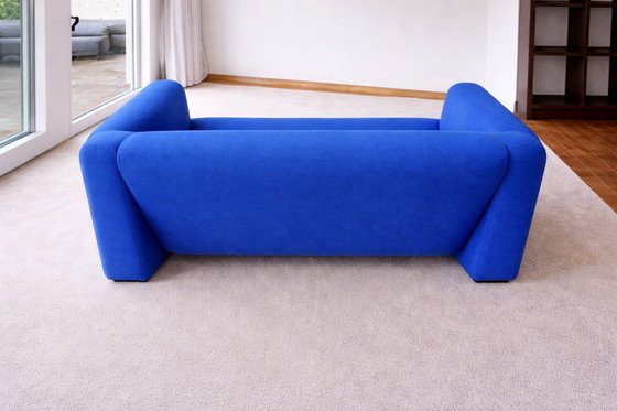 Image 1 of Set of 2 Gelderland design benches in cobalt blue, possibly Jan des Bouvrie