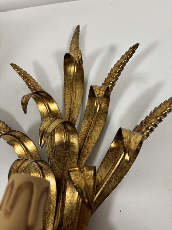 Image 1 of Juego de 2 lámparas de pared «Wheat Ear» del grupo italiano Lotti, de stock antiguo.