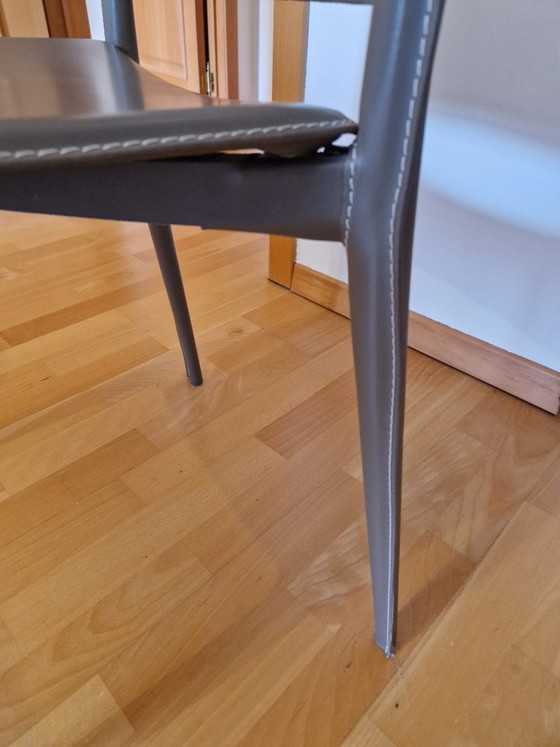 Ensemble De 6 Chaises Fasem Ergo – Archirivolto Design – Cuir Taupe – Chaises de salle à manger, Leather (photo 3 of 6)