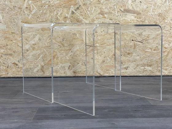 Image 1 of 60s 70s side tables Nesting Tables Acrylic Plastic Space Age Design
