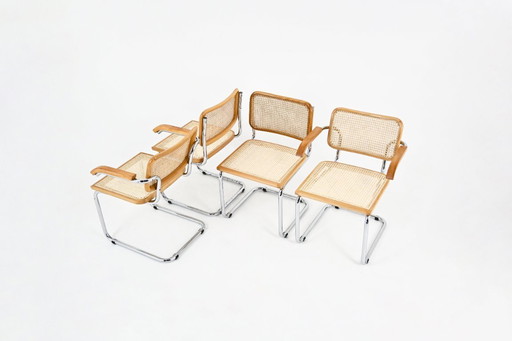 Chaises de salle à manger Style B32 par Marcel Breuer Ensemble de 4