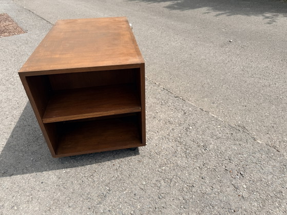 Image 1 of Teakhouten rolvoetstuk uit het midden van de 20e eeuw van Holzäpfel, Duitsland, jaren 60.
