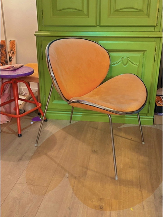 Chaise design italienne vintage en velours et chrome – Fauteuils, Velvet (photo 10 of 10)