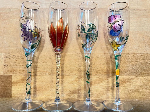 Wunderschönes Set 11 Sektgläser Champagnerflöten Paul Nagel Tiffany-Serie – glazen karaffen, Glass