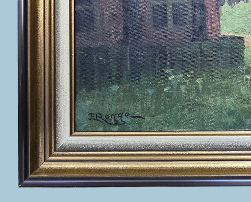 Landscape painting oil on canvas, Signed FRogge