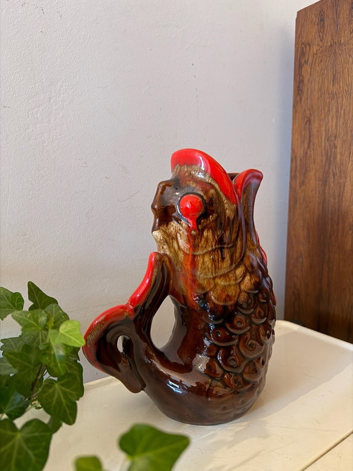Caraffa in ceramica a forma di pesce Mid Century