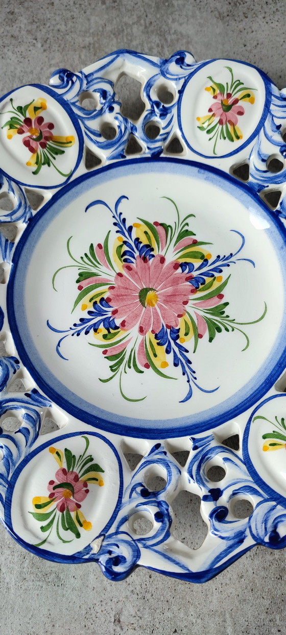 Image 1 of Breton earthenware plate signed