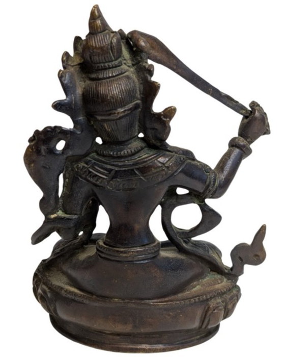 Image 1 of Manjushri antique en bronze tibétain – XIXe siècle