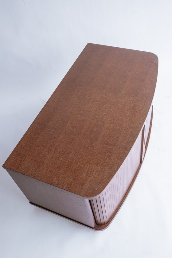 Image 1 of Vintage sideboard with tambour doors on wheels