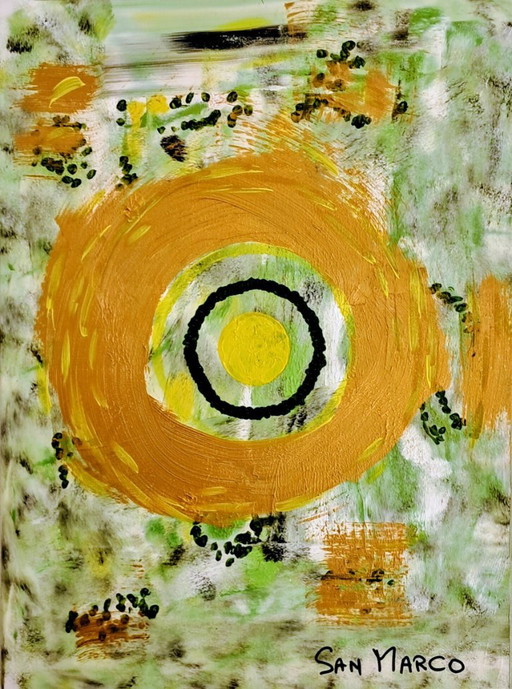 Enzo San Marco - Centrifugaal - Schilderij van de kunstenaar – schilderijen tekeningen, Canvas