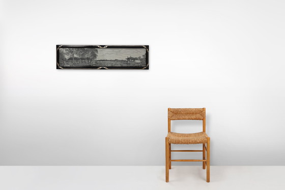 Image 1 of Œuvre d'art encadrée sur soie représentant un salon de thé chinois au bord de l'eau, France vers 1910 1910