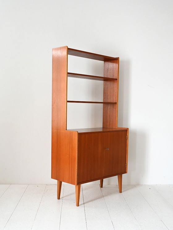 Image 1 of Vintage Scandinavian bookcase with cabinet and shelves