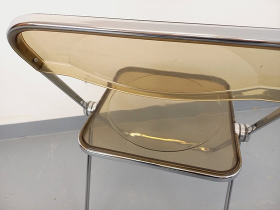 Image 1 of Chaise pliante vintage Plia de Giancarlo Piretti pour Castelli des années 60 70 en chrome et plexiglas fumé