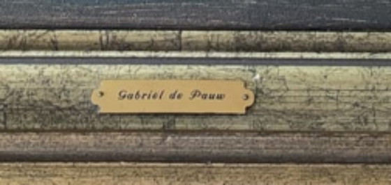 Dipinto Gabriel de Pauw, paesaggio incorniciato, Dipinti e disegni, Tela, Legno, Giallo, Expressionisme (foto 5 di 5)