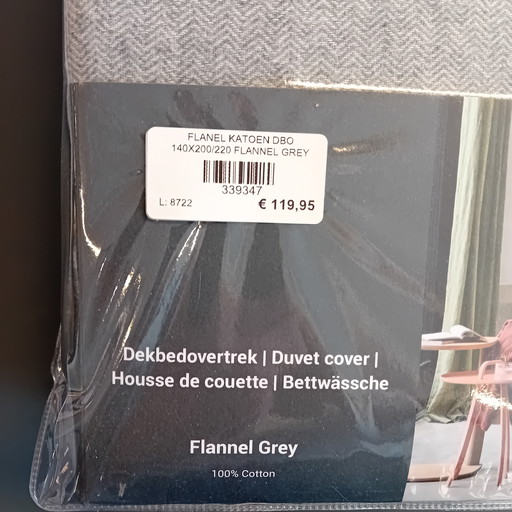 Auping dekbedovertrek Flannel Grey 140 x 220 cm