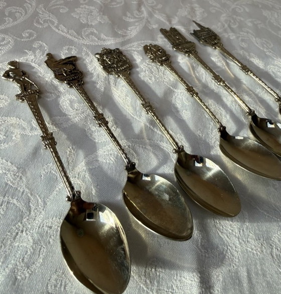 6 Cuillères souvenir vintage plaquées argent Bruxelles Belgique Silberauflage, Couverts, Métal, Argenté (photo 6 sur 13)