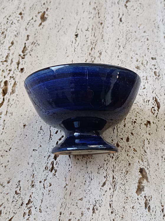 Image 1 of Bol en céramique bleu Jakob Gelzer des années 1960