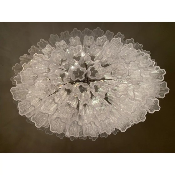 Image 1 of Luxury Oval Transparent Murano Glass Tronchi Statement Chandelier
