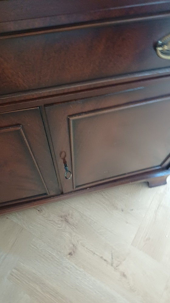 Bureau Met Groen Lederen Blad - Heldense – Leather, Wood (photo 10 of 12)