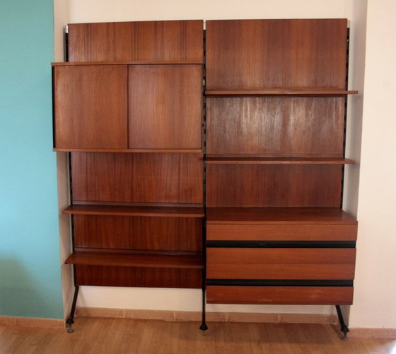 Image 1 of "Urio" modular wall system by Ico and Luisa Parisi for MiM 1957, two-module bookcase, Italy, 1960s