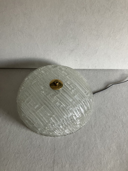 Fischer Leuchten vintage ice glass ceiling lamp or Ceiling light