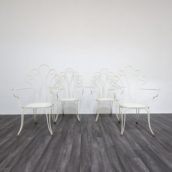 Image 1 of Lio Carminati tuinstoelen, 4 stuks, jaren 50 design, moderne antiek