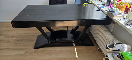 Black Art Deco Dining Table Extendable