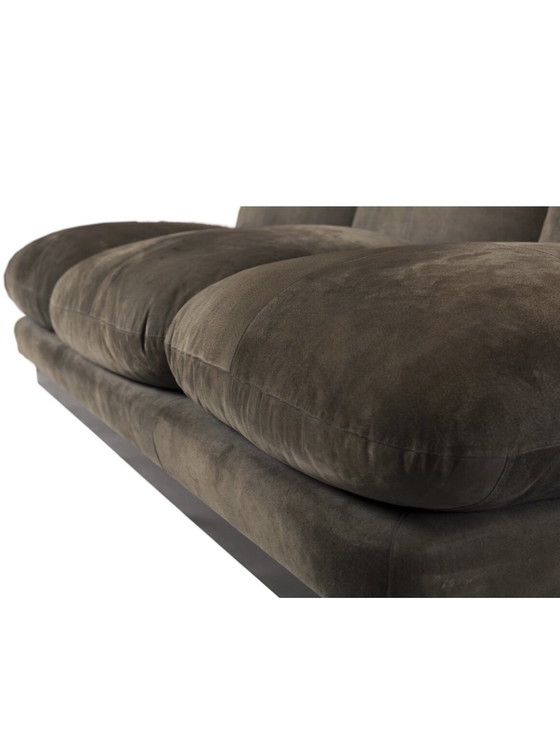 Image 1 of Willy Rizzo 3-seater sofa in brown nubuck