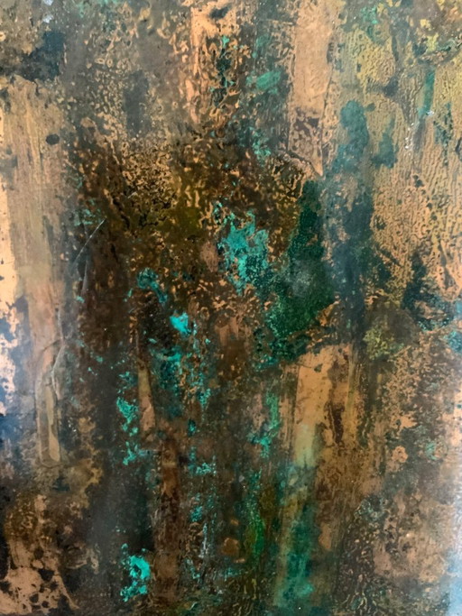 Exclusive abstract painting on copper