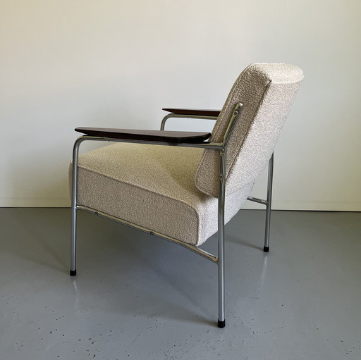 Vintage Bauhaus Tubular Steel And Wood Chair From Brussel Expo 58'