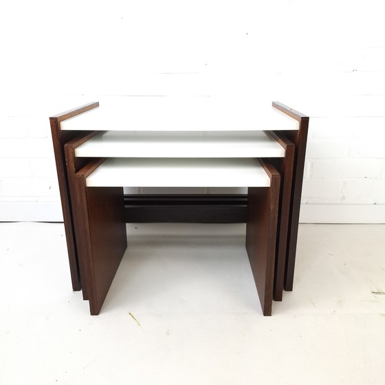 Image 1 of Ensemble vintage de 3 tables d'appoint par Cees Braakman pour Pastoe, 1960/70