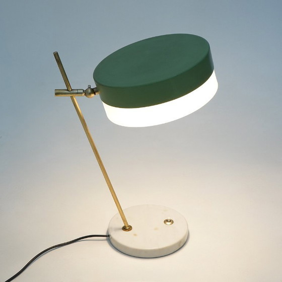 Image 1 of Marble and brass table lamp by Stilux, 1950s